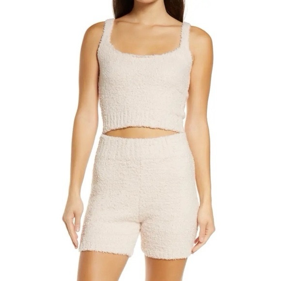 SKIMS Other - Skims cozy knit tank & shorts set- bone